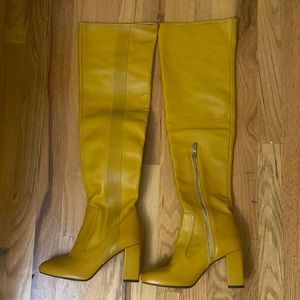 Mustard over the knee boots from Zara